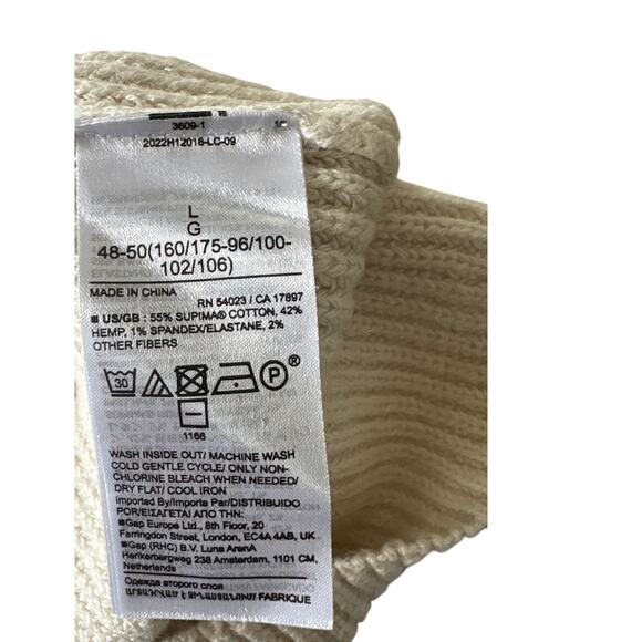 Banana Republic Prima Cotton Hemp Ivory Knit Tank Top Size L - Read - Picture 3 of 4